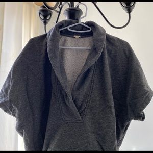 Gray Short-Sleeve Sweater